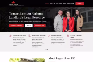 Taggart Law attorney team profile pages for Sarah Taggart, Holly Ray, and Chris Booth
