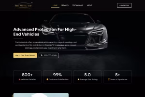 The Protek Lab specialties section covering paint protection and luxury level detailing