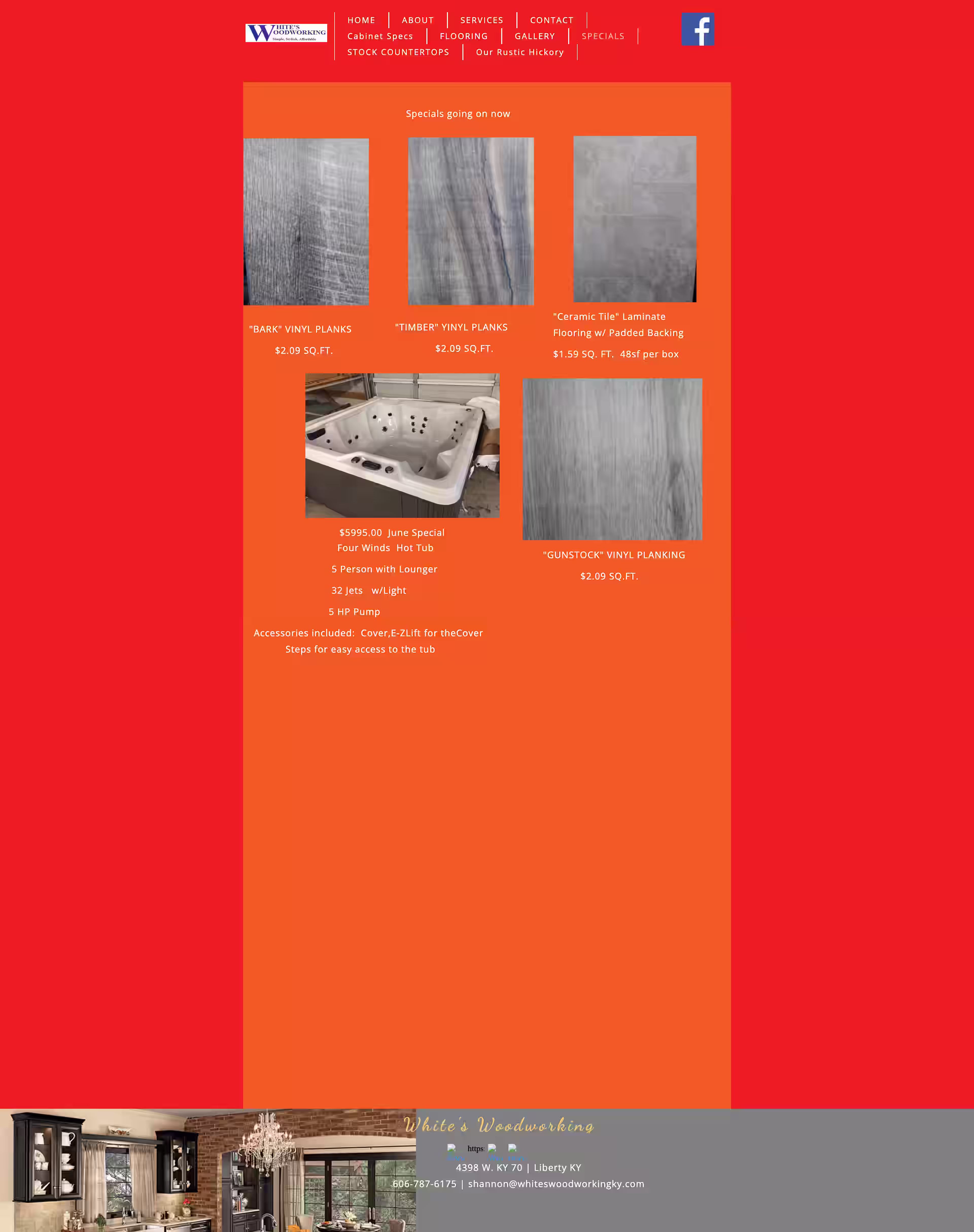 Kitchen bath and flooring services grid for White's Woodworking