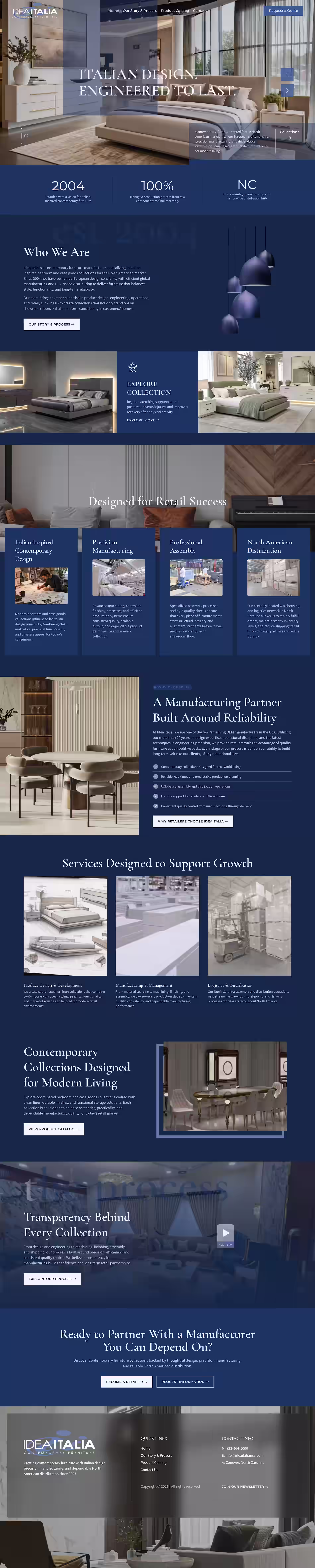 Ideaitalia furniture manufacturer website design homepage screenshot
