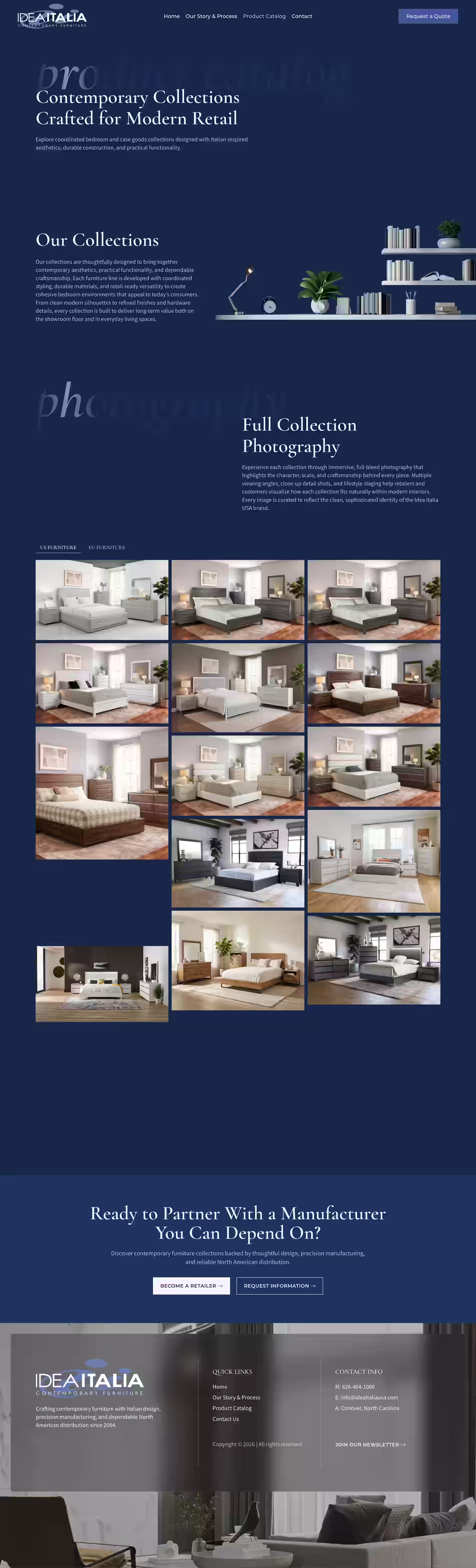 Ideaitalia furniture manufacturer website design product catalog screenshot