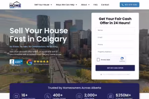 Myhomeoptions cash home buying website homepage screenshot