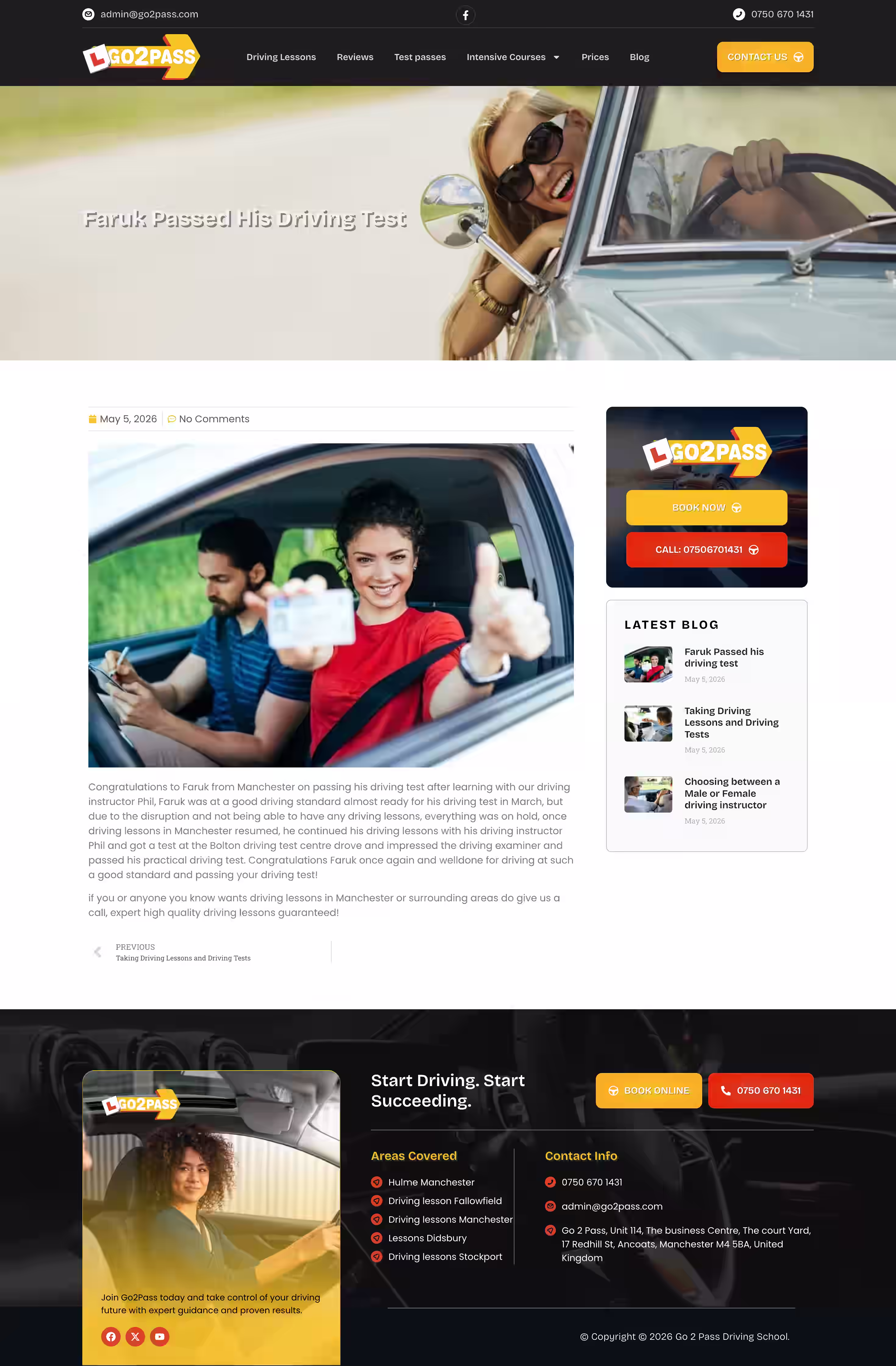 Recent test passes gallery built for Go2Pass website design
